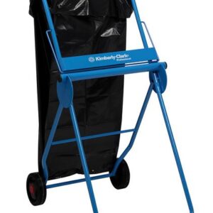 Bodenständer Metall blau für Grossrollen, fahrbar