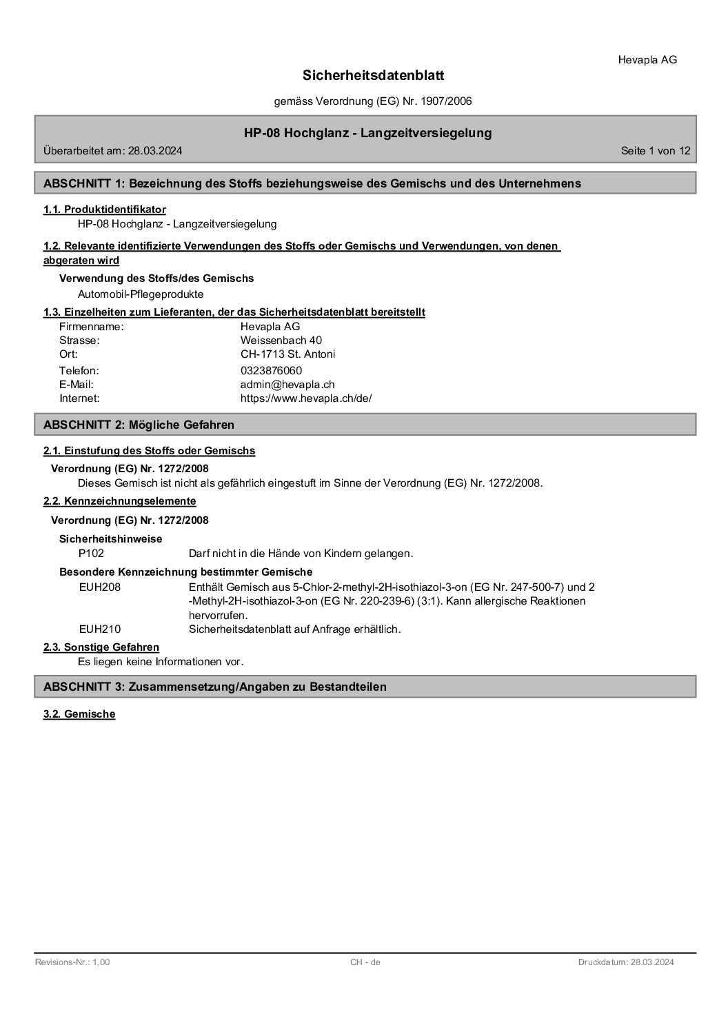 258008 HP-08 Hochglanz - Langzeitversiegelung V1,00 CH-de