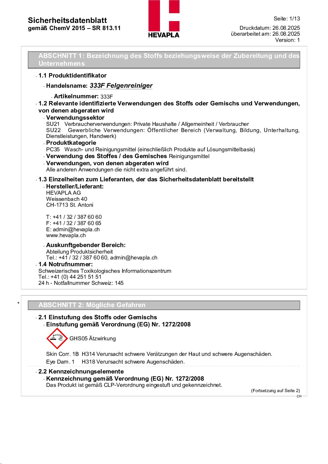 333F-MSDS-333F Felgenreiniger-(CH-DE)