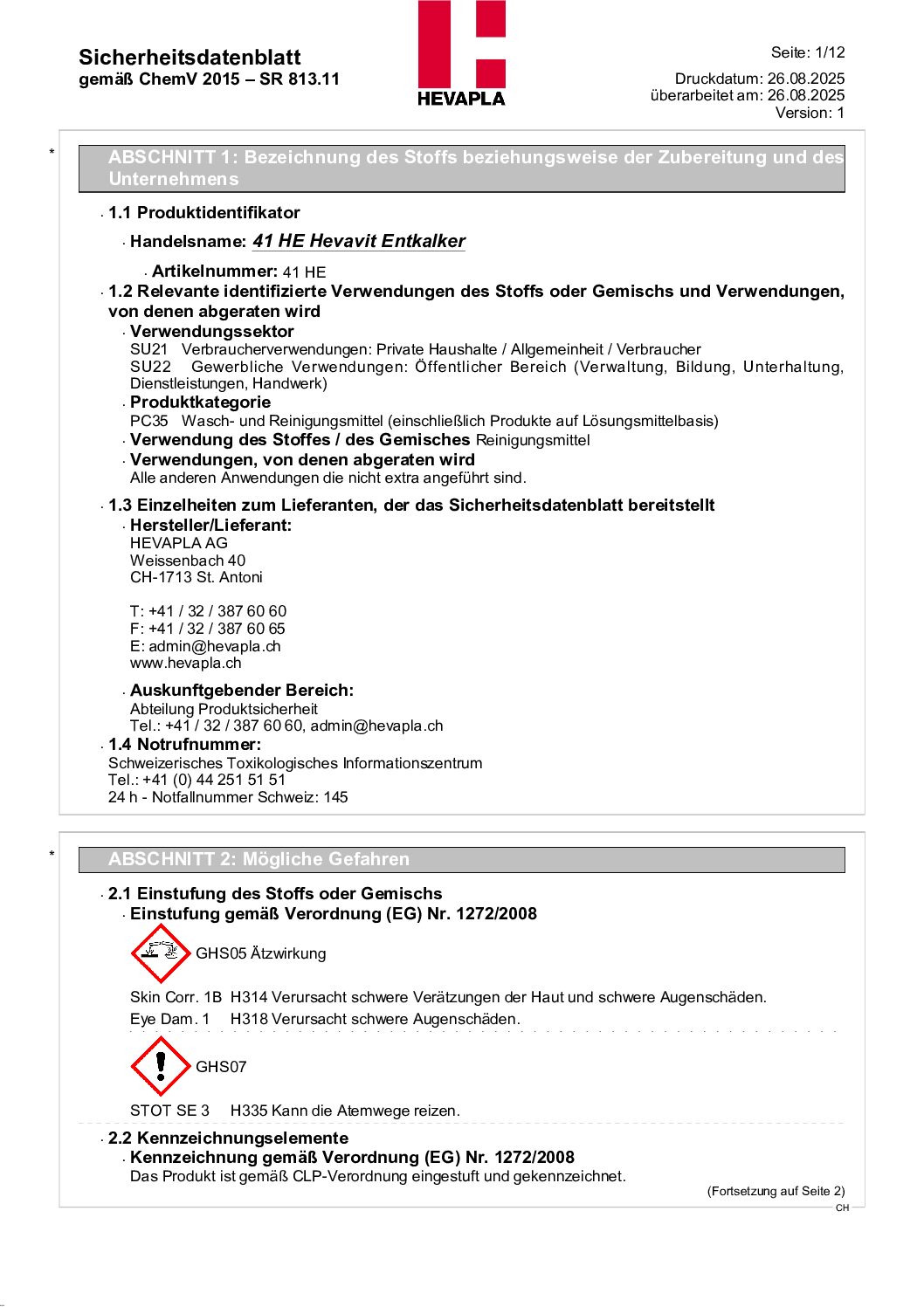 41 HE-MSDS-41 HE Hevavit Entkalker-(CH-DE)