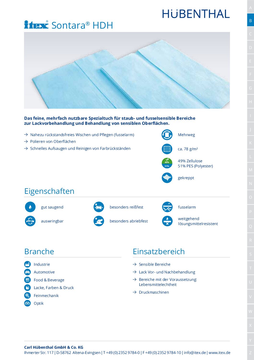 Sontara Datenblatt